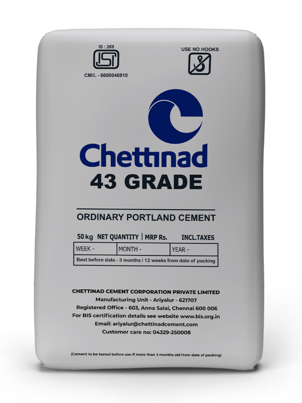 Chettinad OPC 43 Cement Bag - Superior Quality for Robust Construction